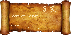 Baszler Bekő névjegykártya